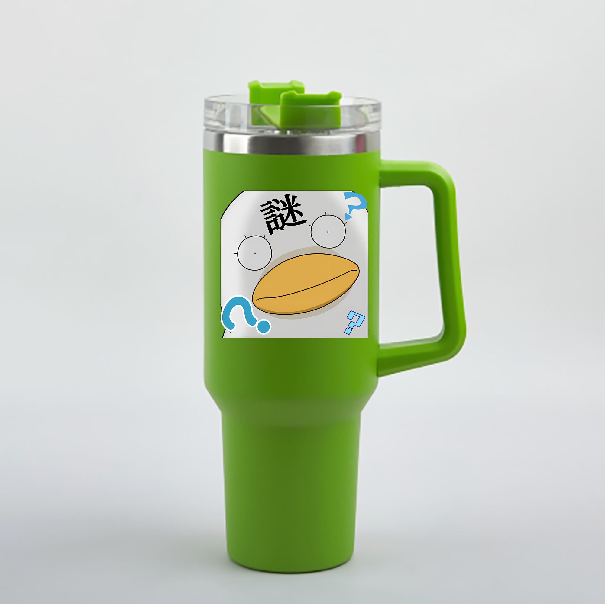 （画像用） ぎんたま 坂田銀時（さかたぎんとき） 神楽 志村新八（しむら しんぱち） GINTAMA Sakata Gintoki Kagura Shimura Shinpachi 1200mL車用タンブラー - クリスタルステッカー（プラスチックストロー付き）